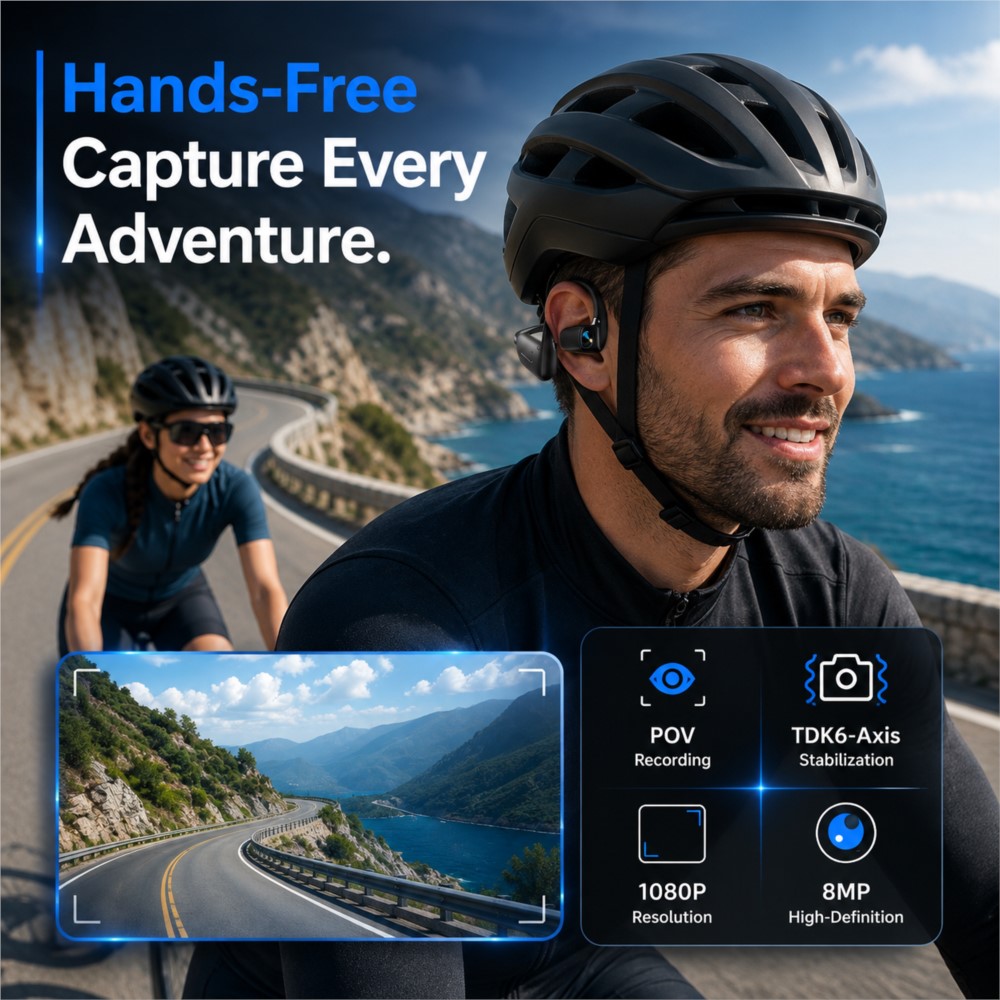 AI Smart Earphones 800W Smart  - đánh giá và giá Outdoor Sport Camera